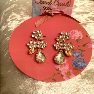 Pretty bundle crystal earrings and designer blush